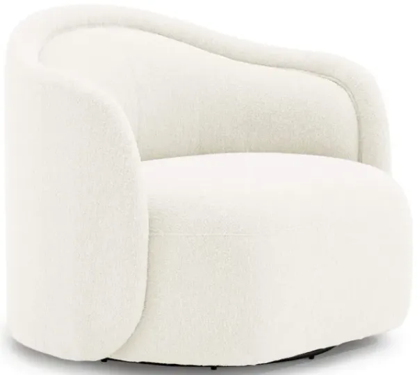 Serene Modern Boucle Upholstered Swivel Armchair