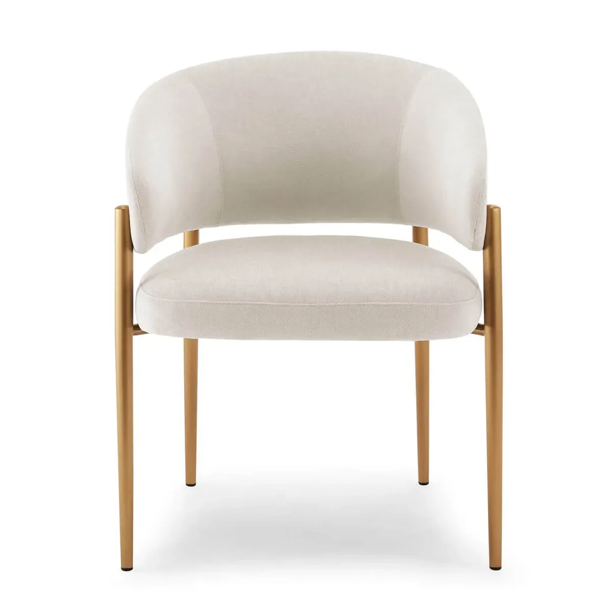 Nico Modern Curved Upholstered Armchair with Metal Legs