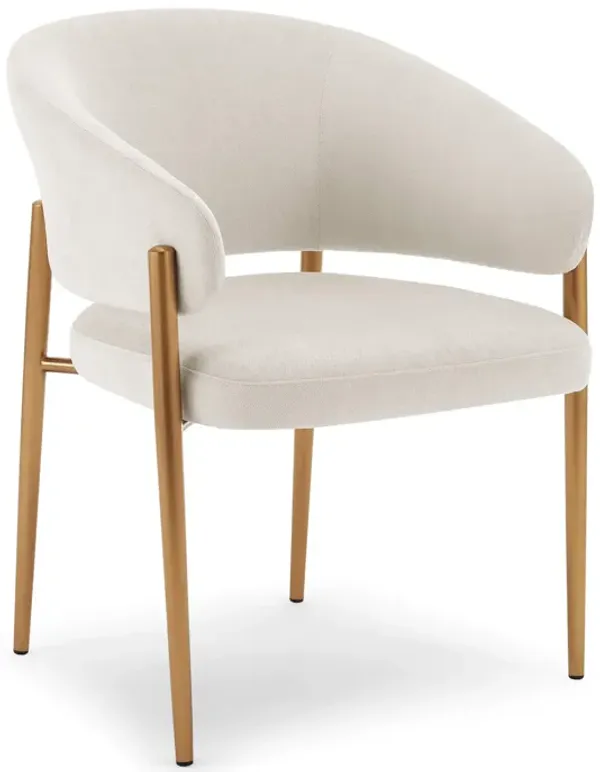 Nico Modern Curved Upholstered Armchair with Metal Legs