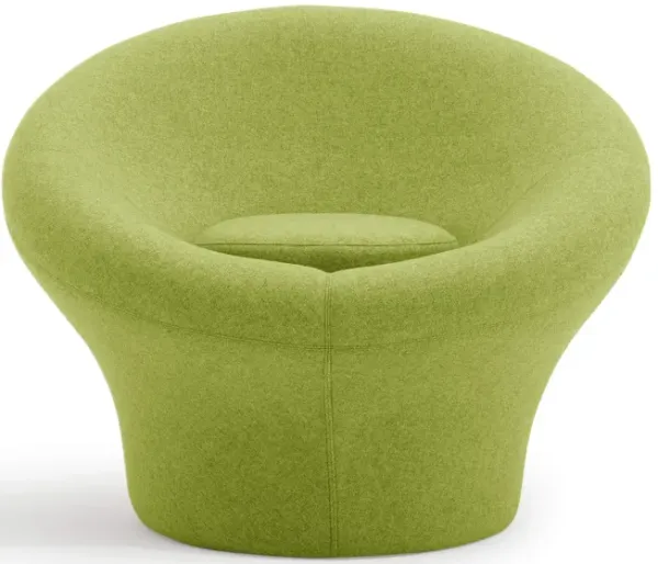 Mushroom Mid Century Modern Upholstered Fiberglass Armchair