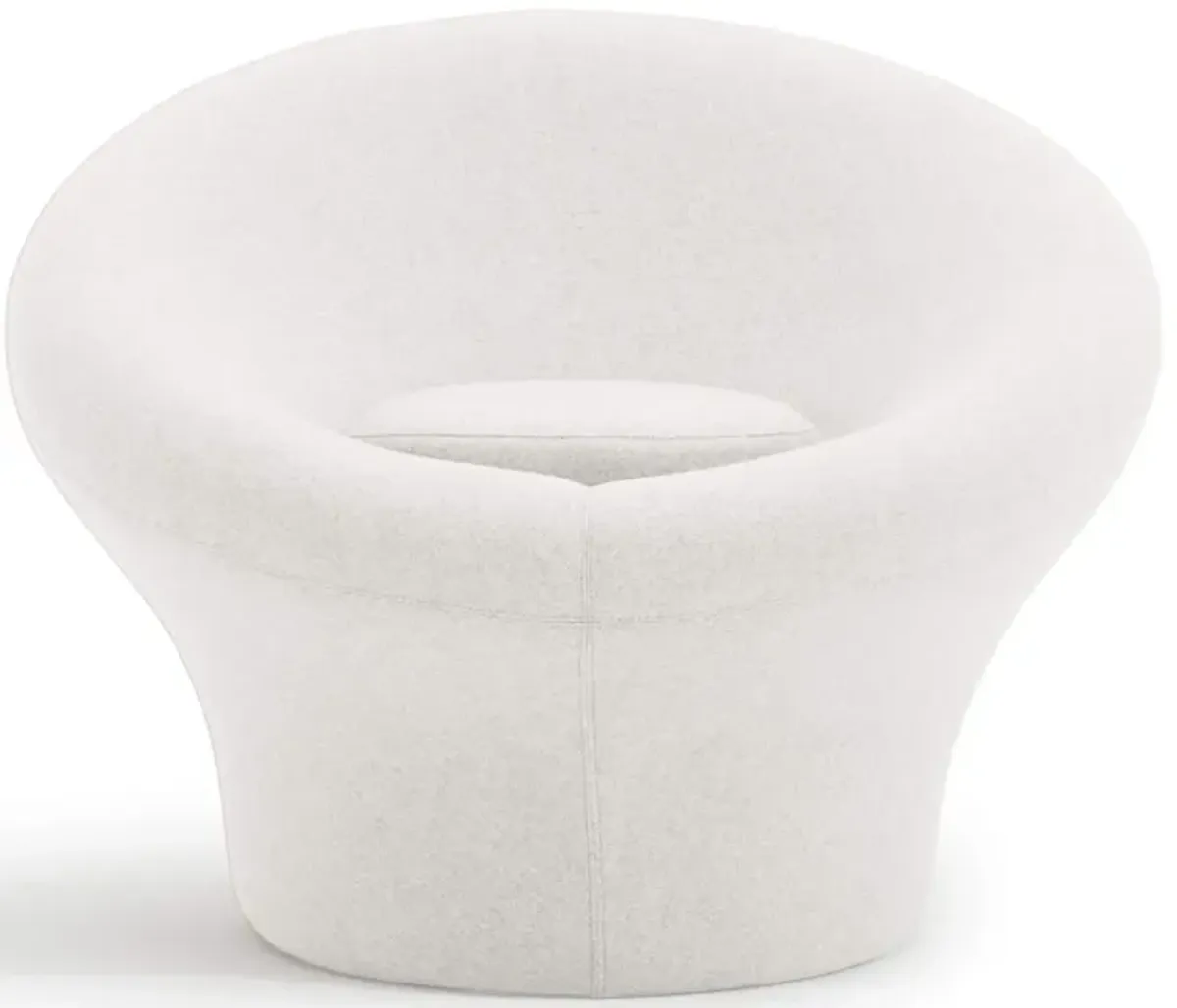 Mushroom Mid Century Modern Upholstered Fiberglass Armchair