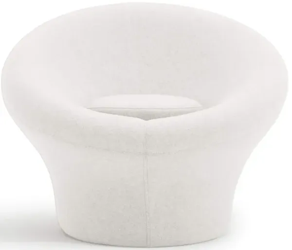 Mushroom Mid Century Modern Upholstered Fiberglass Armchair