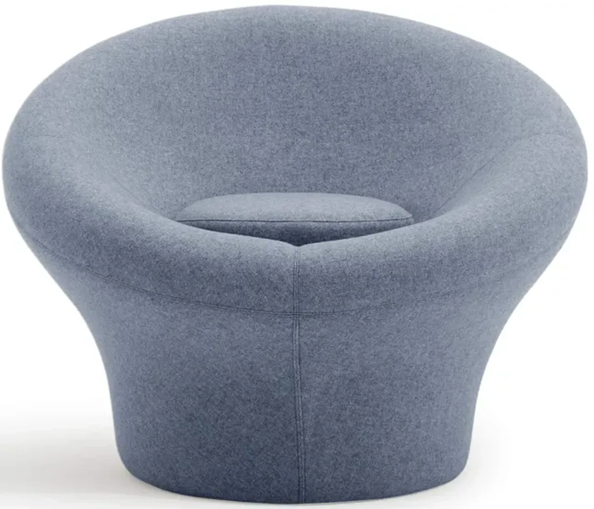 Mushroom Mid Century Modern Upholstered Fiberglass Armchair