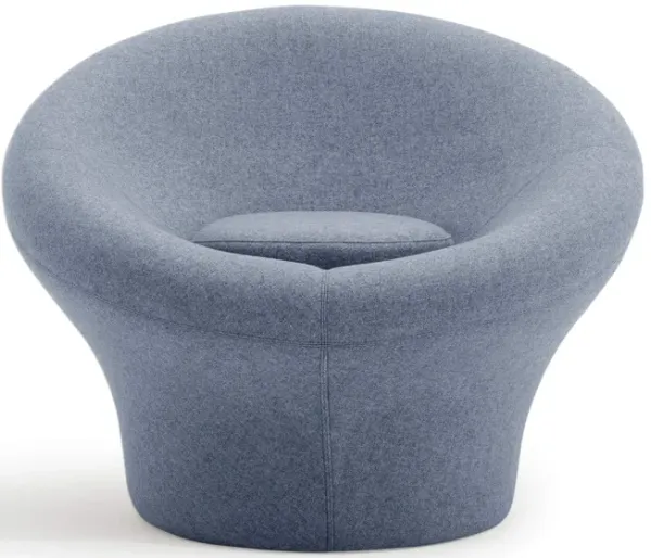 Mushroom Mid Century Modern Upholstered Fiberglass Armchair