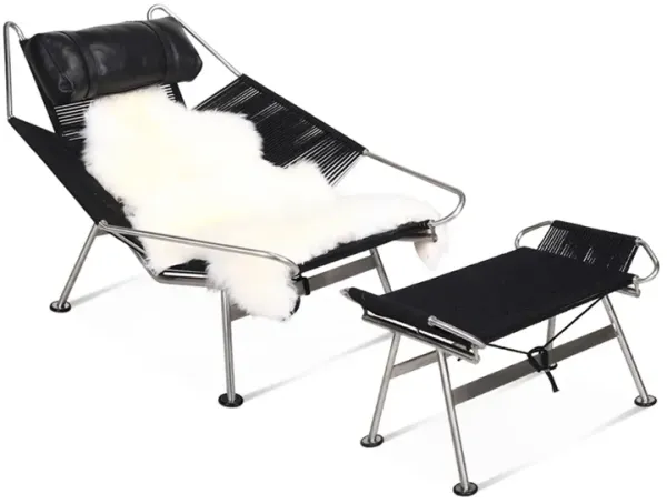 Flag Halyard Chair & Ottoman - Black Cord Color