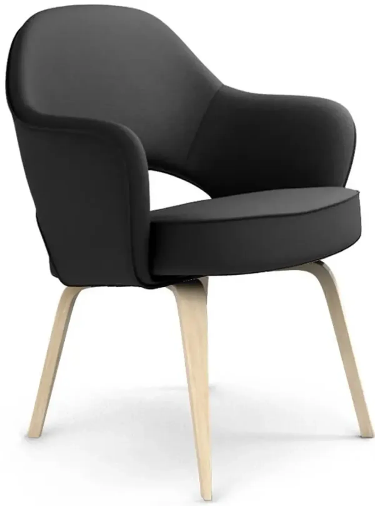 Saarinen Executive Leather Armchair - Wood Legs
