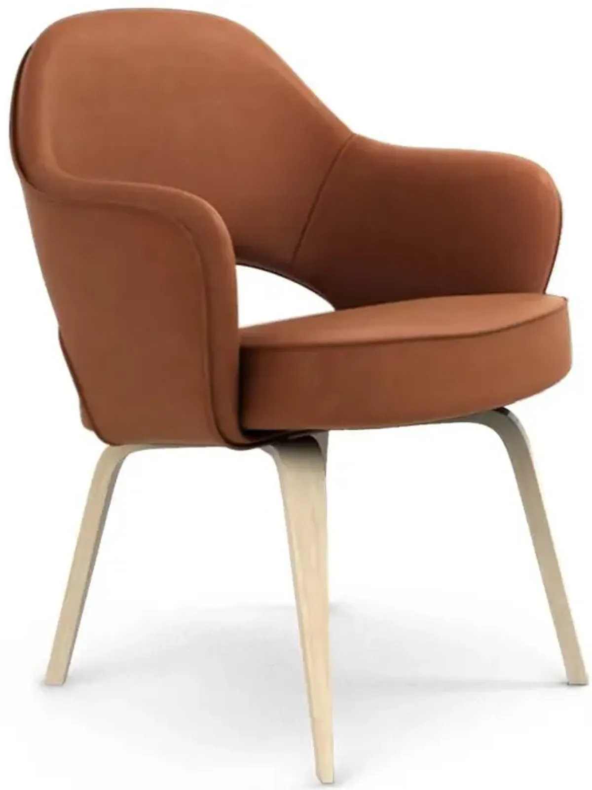 Saarinen Executive Leather Armchair - Wood Legs