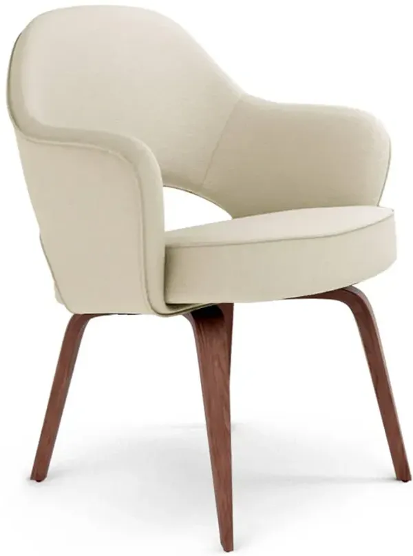 Saarinen Executive Leather Armchair - Wood Legs