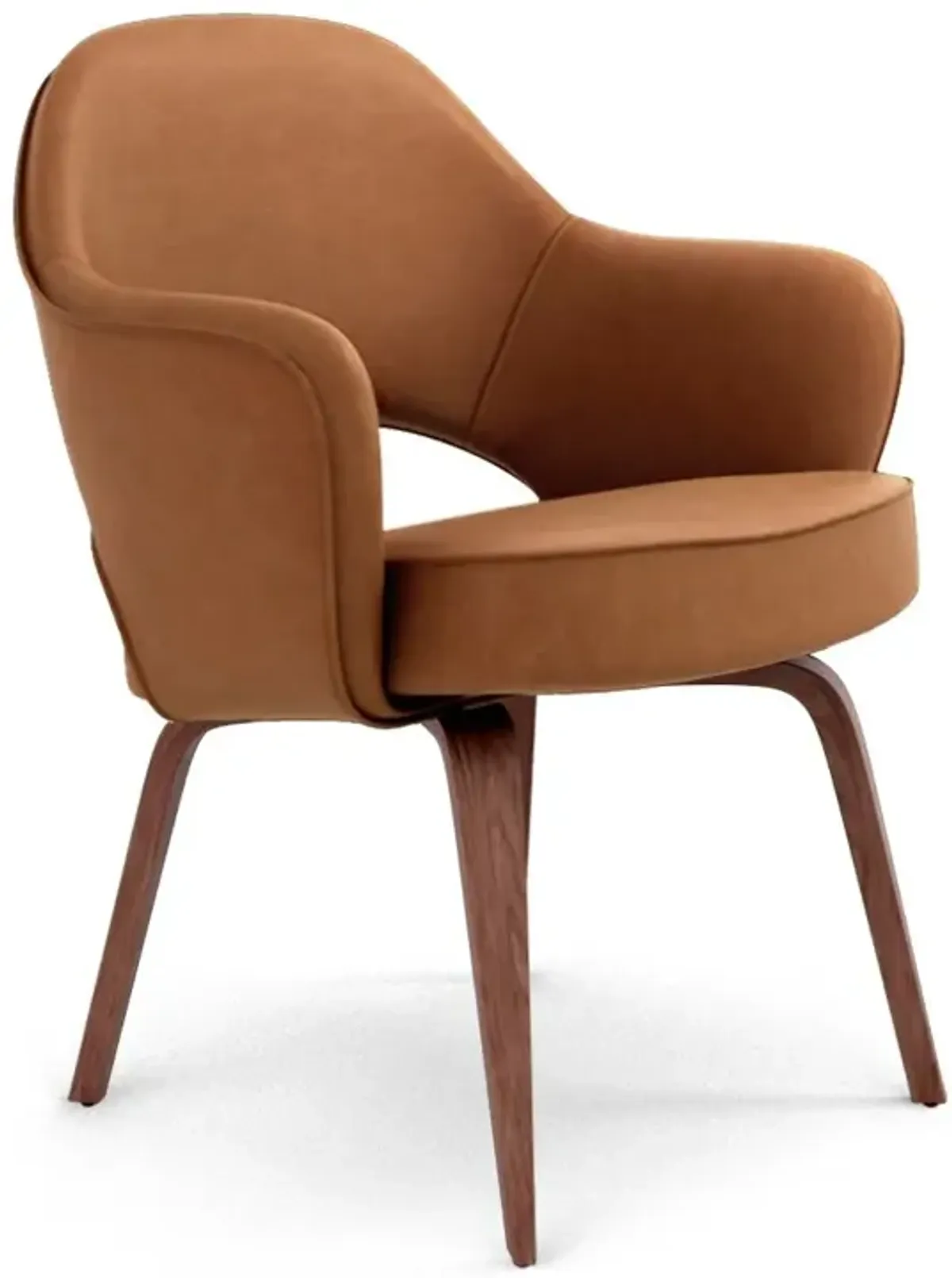 Saarinen Executive Leather Armchair - Wood Legs