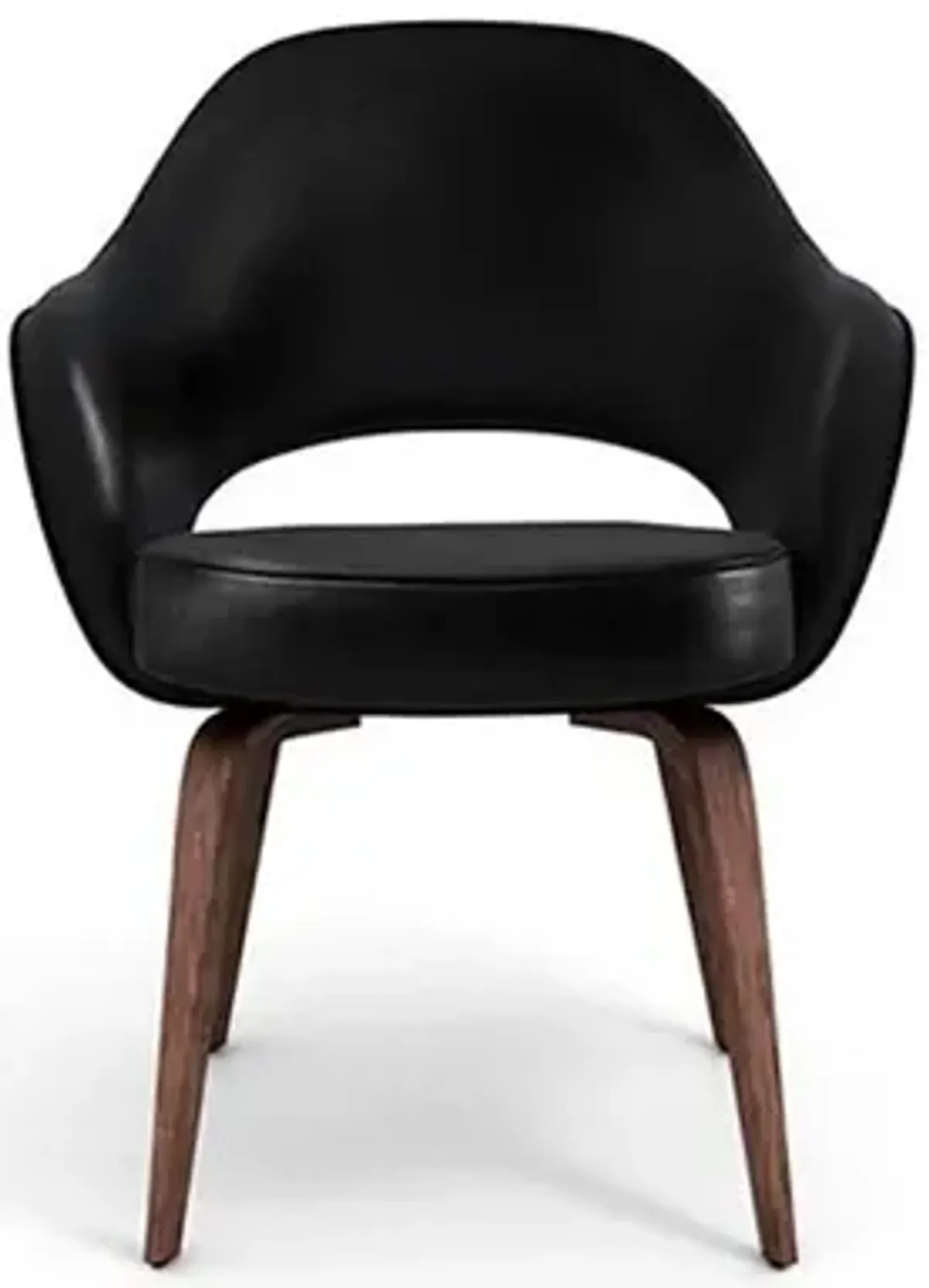 Saarinen Executive Leather Armchair - Wood Legs