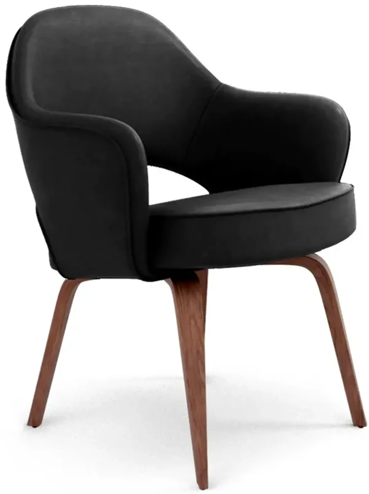 Saarinen Executive Leather Armchair - Wood Legs