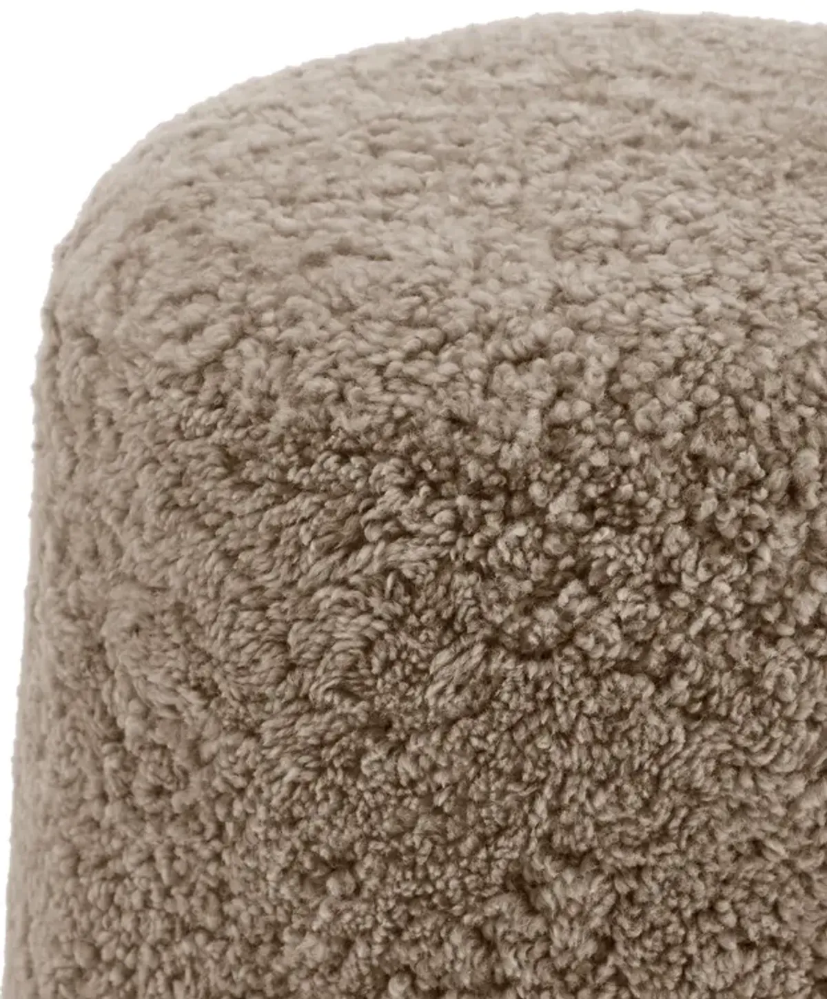 Otto Modern Cylinder Sheepskin Upholstered Stool with Ball Feet