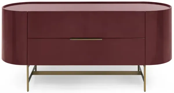 Juniper Modern Italian Long Round Edge High Gloss 2-Drawer Sideboard