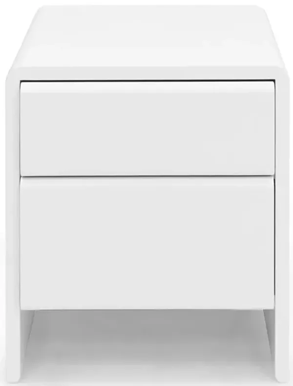 Magnolia Contemporary Italian Curved Matte 2-Drawer Nightstand
