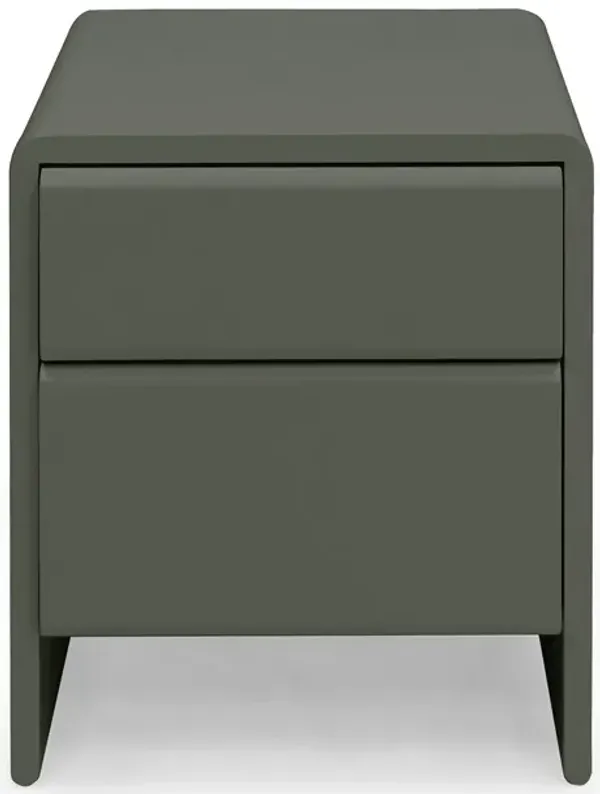 Magnolia Contemporary Italian Curved Matte 2-Drawer Nightstand