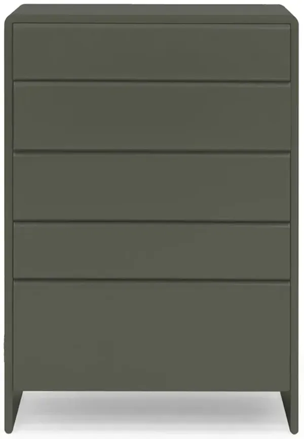 Magnolia Contemporary Italian Tall Curved Matte 5-Drawer Dresser