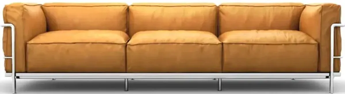 Corbusier Grand Modele Three-Seat Sofa With Down Cushions