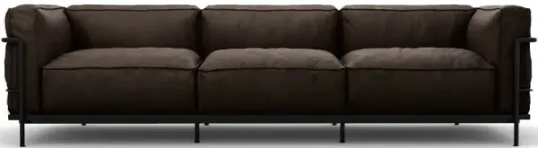 Corbusier Grand Modele Three-Seat Sofa With Down Cushions