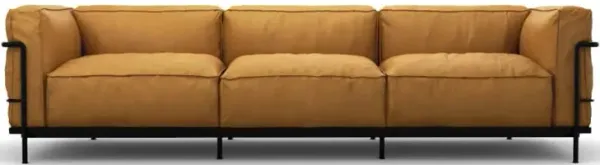 Corbusier Grand Modele Three-Seat Sofa With Down Cushions
