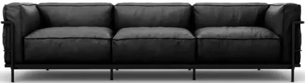 Corbusier Grand Modele Three-Seat Sofa With Down Cushions