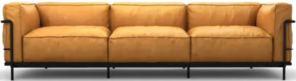 Corbusier Grand Modele Three-Seat Sofa With Down Cushions