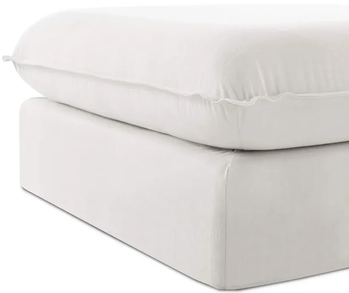 EM Wabi-Sabi Casual Slipcovered Modular Sectional Sofa | Ottoman
