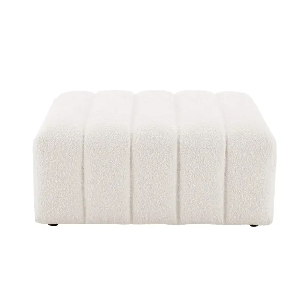 Aurelie Modern Channel Tufted Curved Modular Sectional Sofa | Ottoman