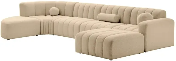 Aurelie Modern Channel Tufted Curved Modular Sectional Sofa | Combination 001