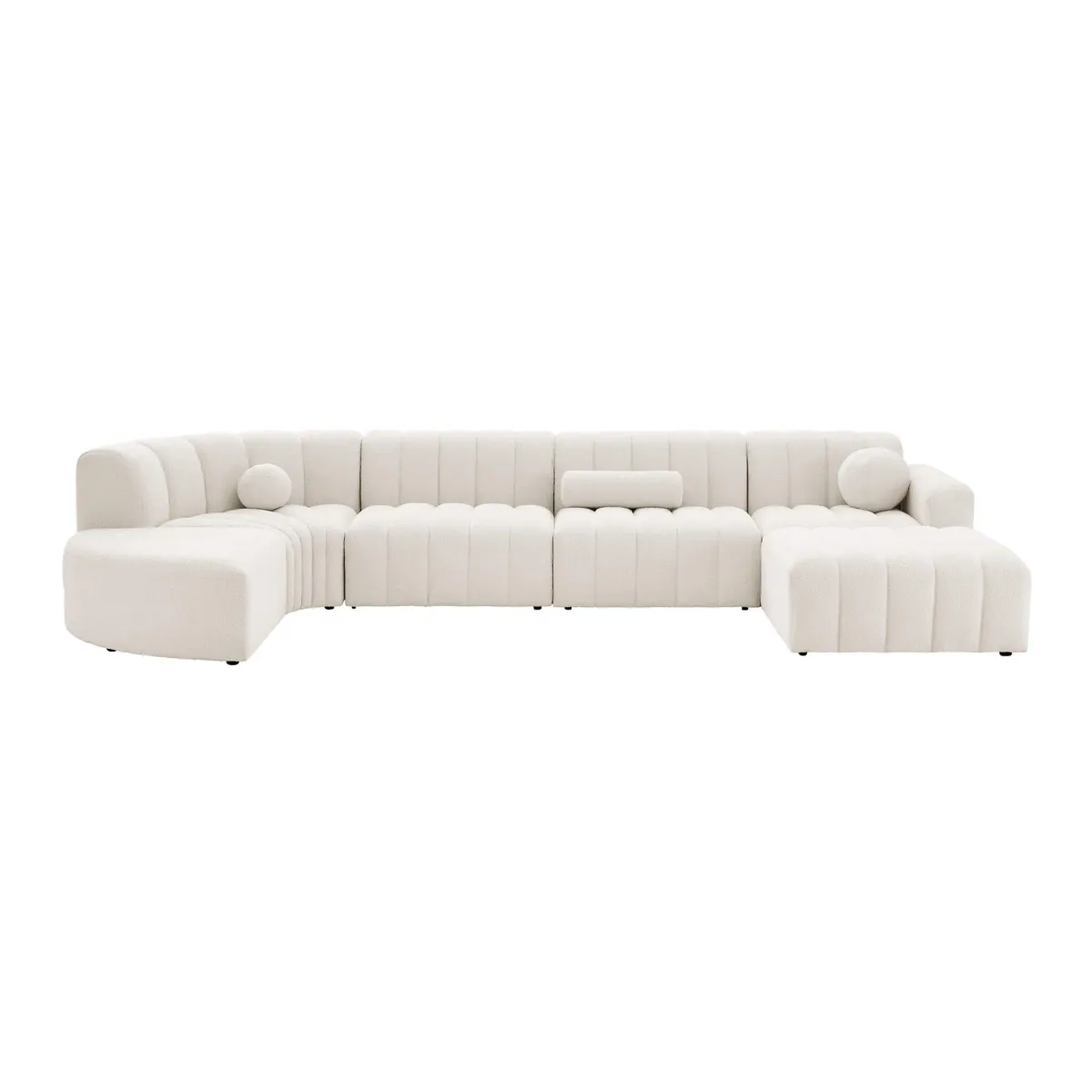 Aurelie Modern Channel Tufted Curved Modular Sectional Sofa | Combination 001