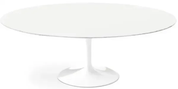 White Lacquer Tulip Dining Table - Oval