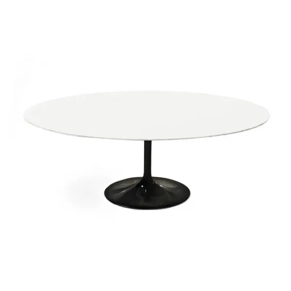 White Lacquer Tulip Dining Table - Oval