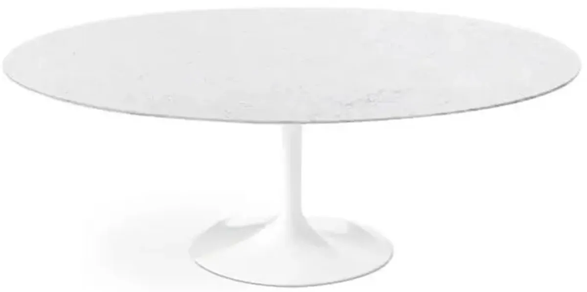 Bianca Neve Calacatta Quartz® Tulip Dining Table - Oval
