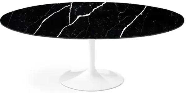 Black Calacatta Quartz | Tulip Dining Table - Oval
