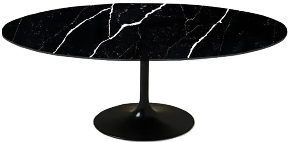Black Calacatta Quartz | Tulip Dining Table - Oval