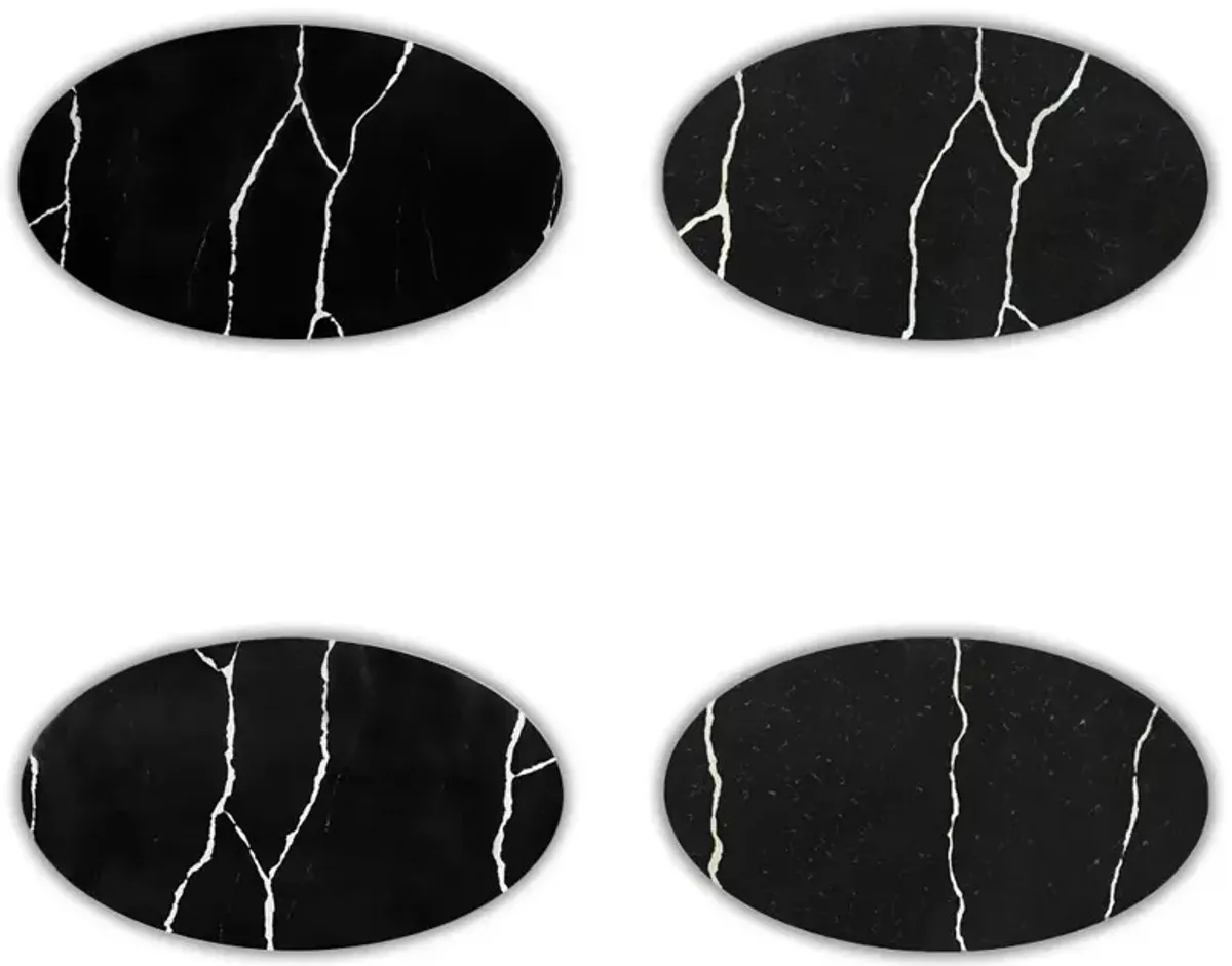 Black Calacatta Quartz | Tulip Dining Table - Oval