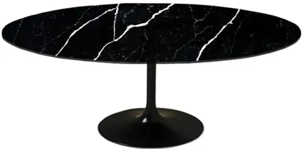 Black Calacatta Quartz | Tulip Dining Table - Oval