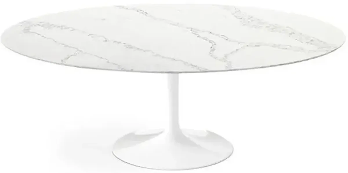 Carrara Nuvo Calacatta Quartz© Tulip Dining Table - Oval