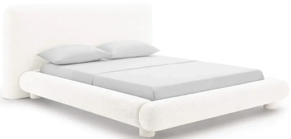 Adonis Modern Low Profile Woven Fabric Upholstered Platform Bed