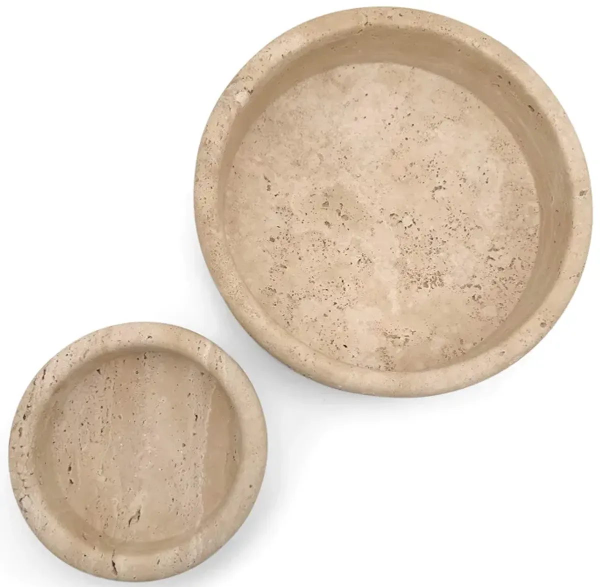 Lea Round Stackable Travertine Decorative Bowl