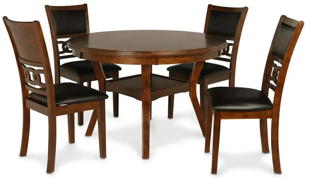 Brown Gia Round Dining Set (5pc)