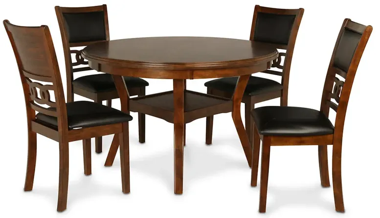 Brown Gia Round Dining Set (5pc)