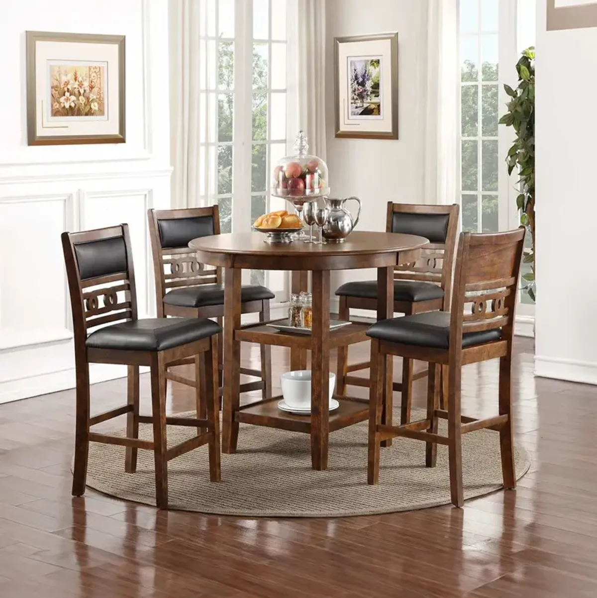 Brown Gia Round Pub Dining Set