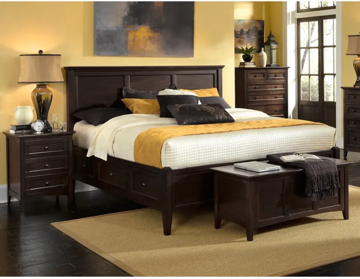 Queen / Cherry Westlake Storage Bed