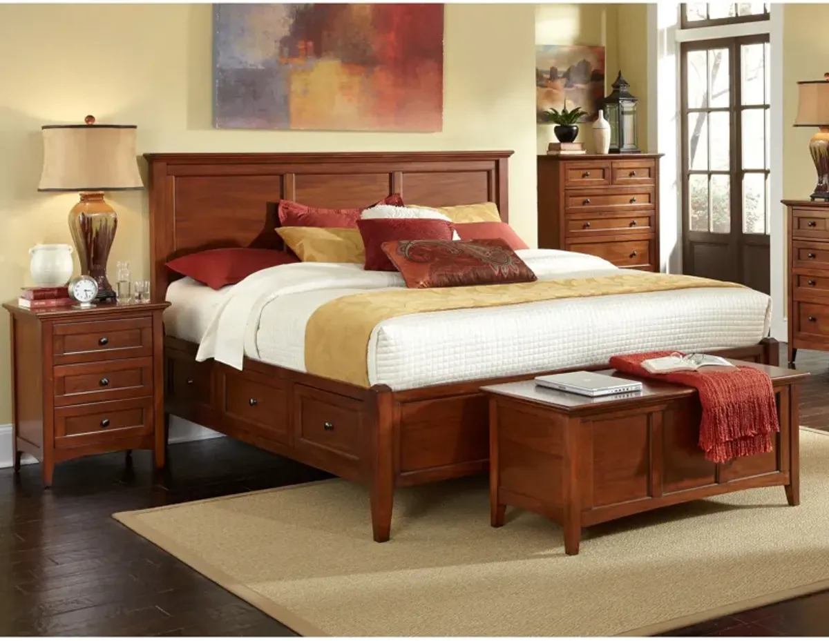 Queen / Cherry Westlake Storage Bed