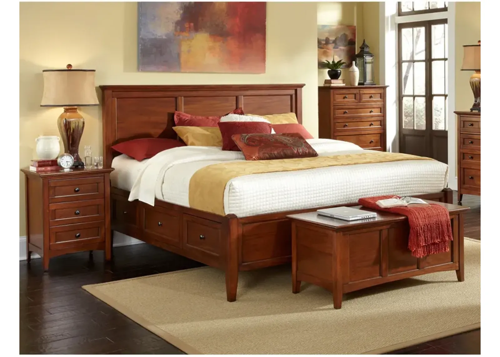 King / Cherry Westlake Storage Bed