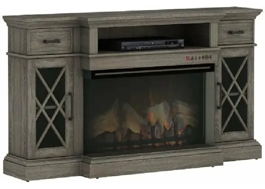 Gray Panorama Media Fireplace