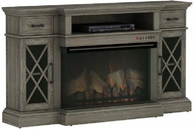 Gray Panorama Media Fireplace