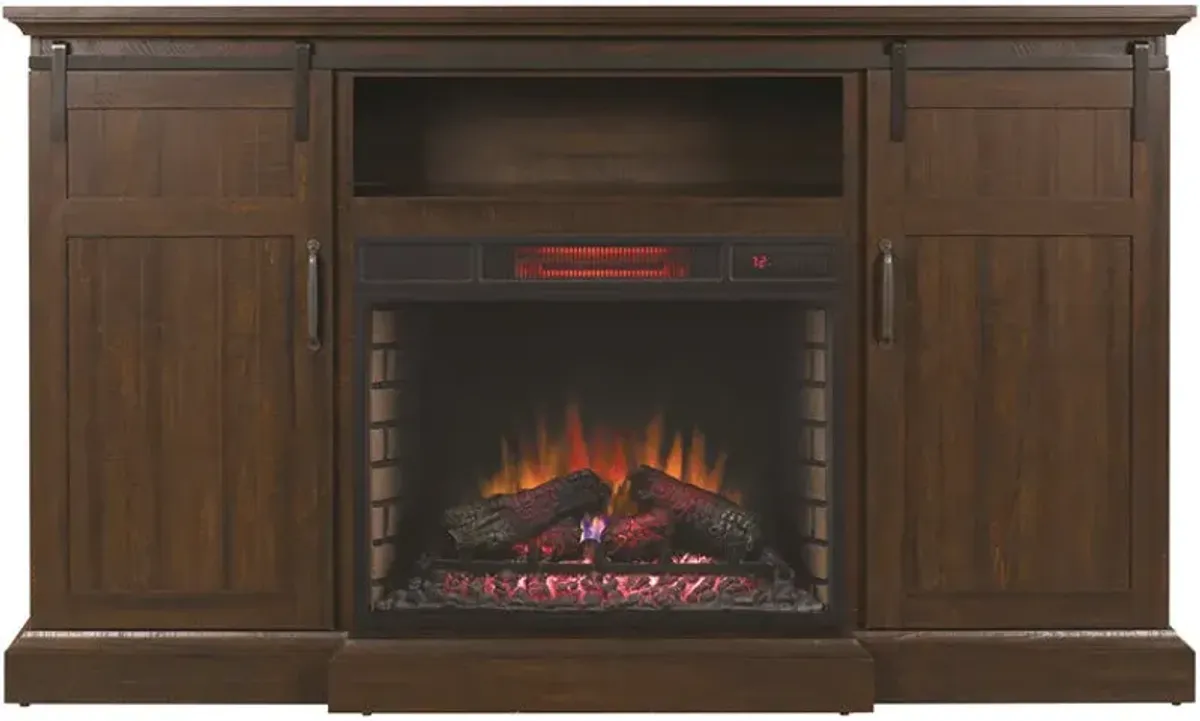 Manning TV Stand with Speakers and Fireplace Insert