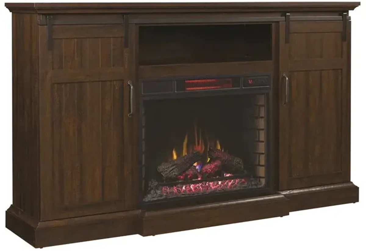 Manning TV Stand with Speakers and Fireplace Insert