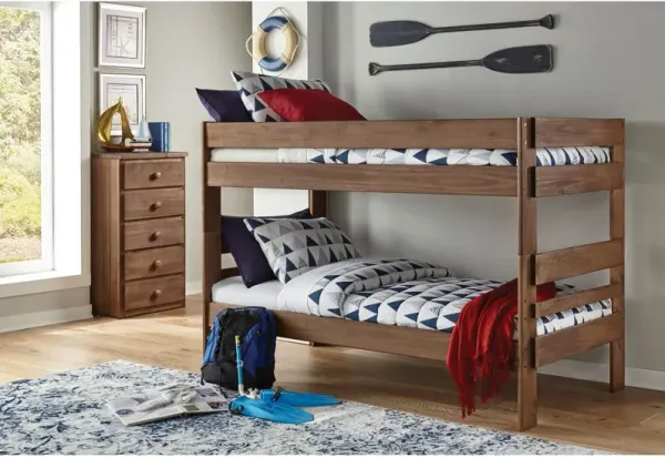 Twin over Twin / Chestnut Quinn Gray Bunk Bed